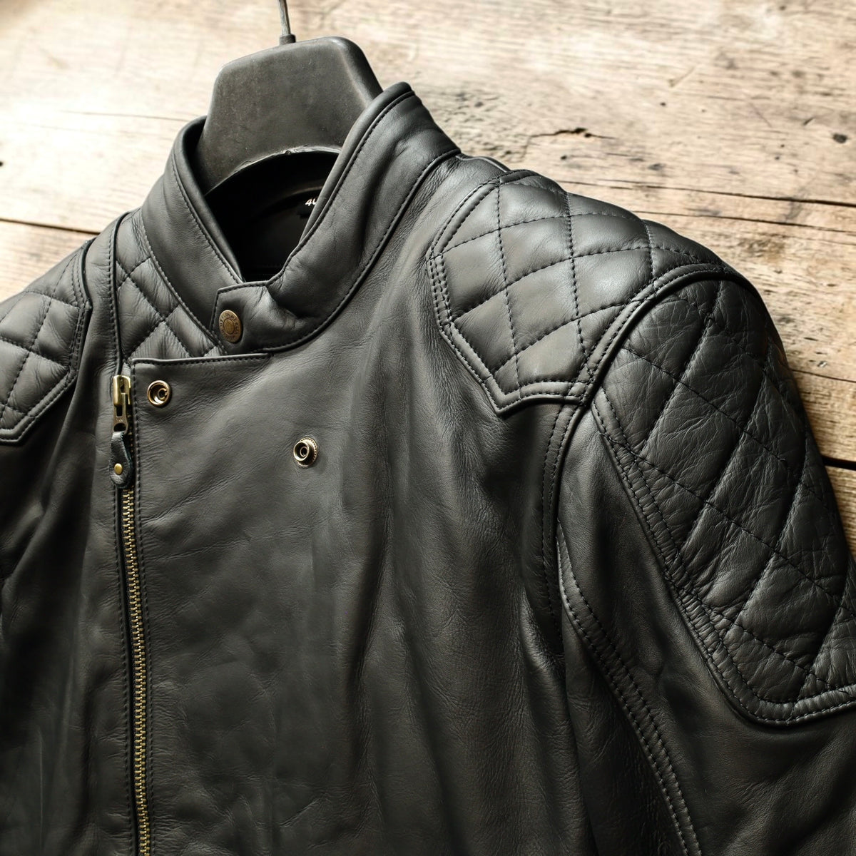 MERLIN マーリン レザージャケット "CHESTER CAFE D3O LEATHER JACKET" 【ブラック】ワックス加工牛革