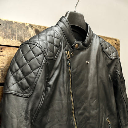 MERLIN マーリン レザージャケット "CHESTER CAFE D3O LEATHER JACKET" 【ブラック】ワックス加工牛革