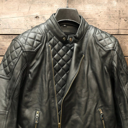 MERLIN マーリン レザージャケット "CHESTER CAFE D3O LEATHER JACKET" 【ブラック】ワックス加工牛革