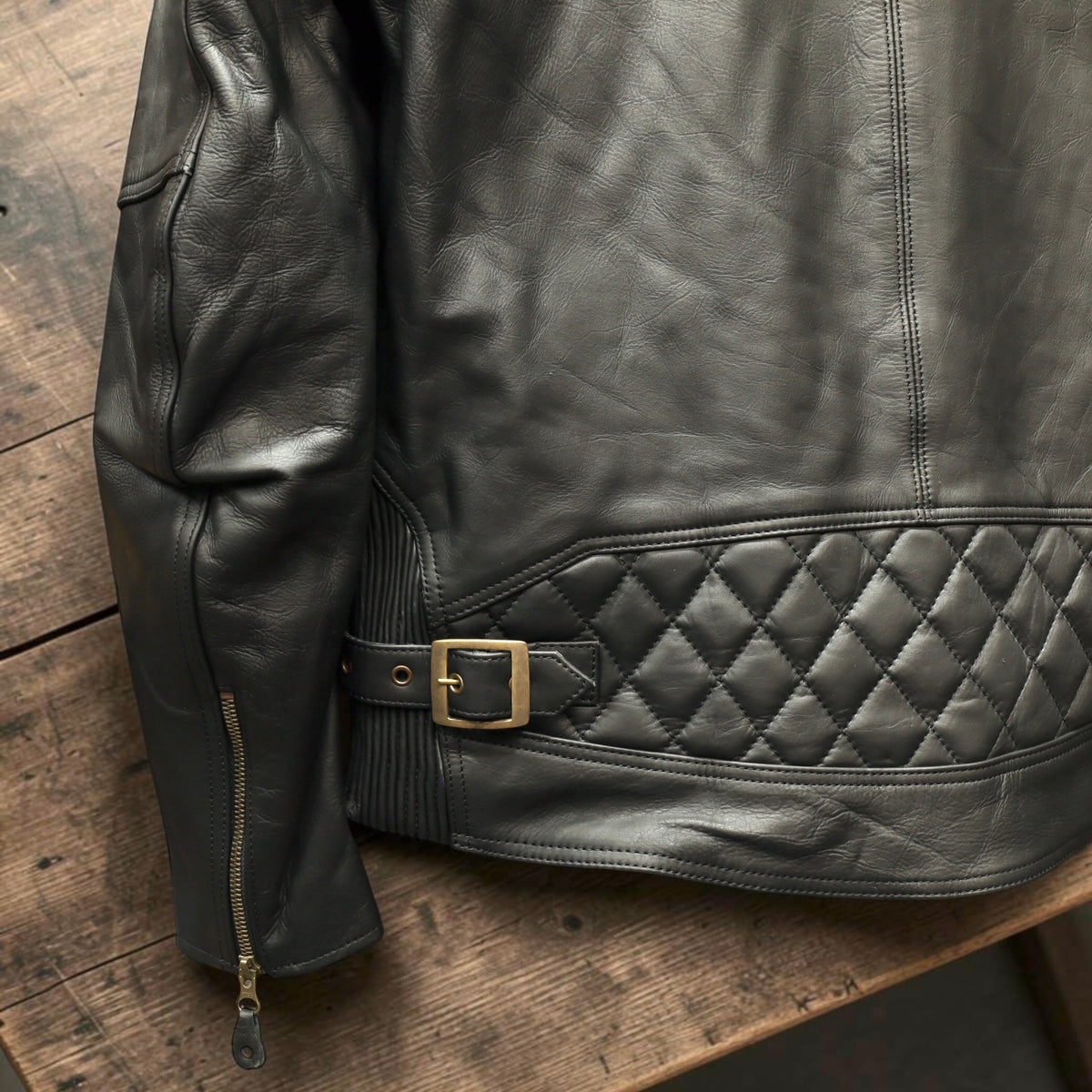 MERLIN マーリン レザージャケット "CHESTER CAFE D3O LEATHER JACKET" 【ブラック】ワックス加工牛革