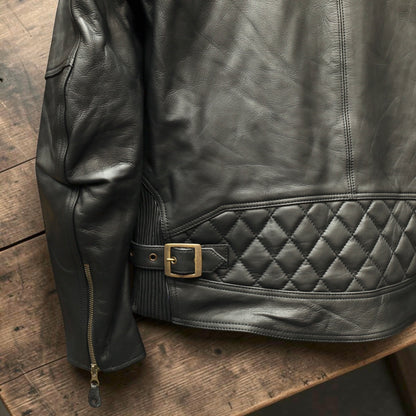 MERLIN マーリン レザージャケット "CHESTER CAFE D3O LEATHER JACKET" 【ブラック】ワックス加工牛革