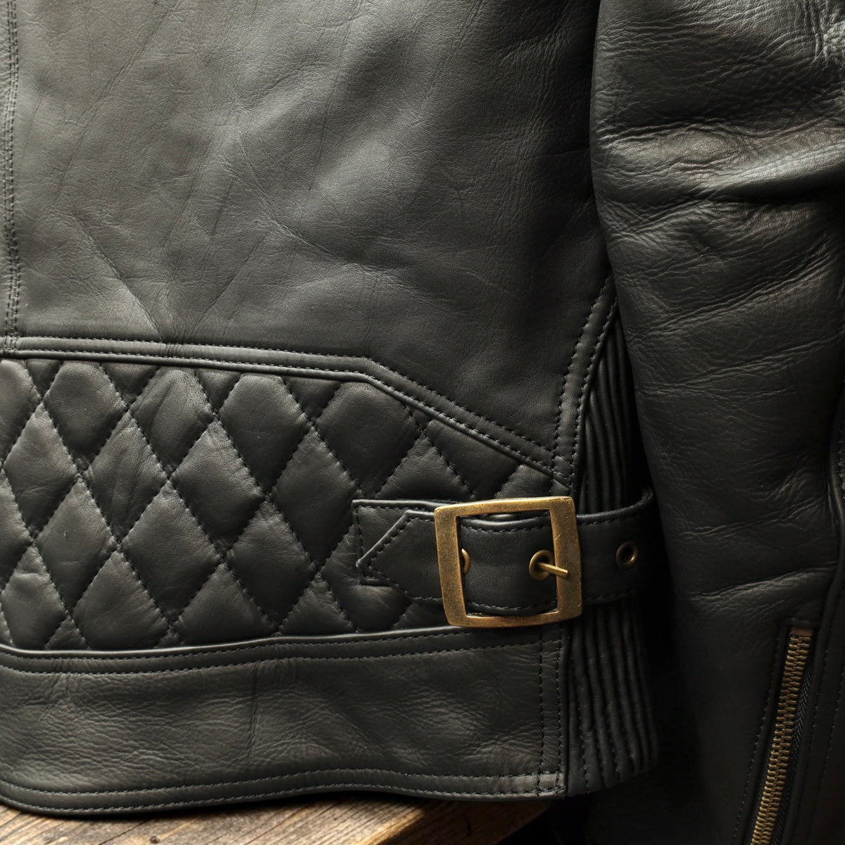 MERLIN マーリン レザージャケット "CHESTER CAFE D3O LEATHER JACKET" 【ブラック】ワックス加工牛革