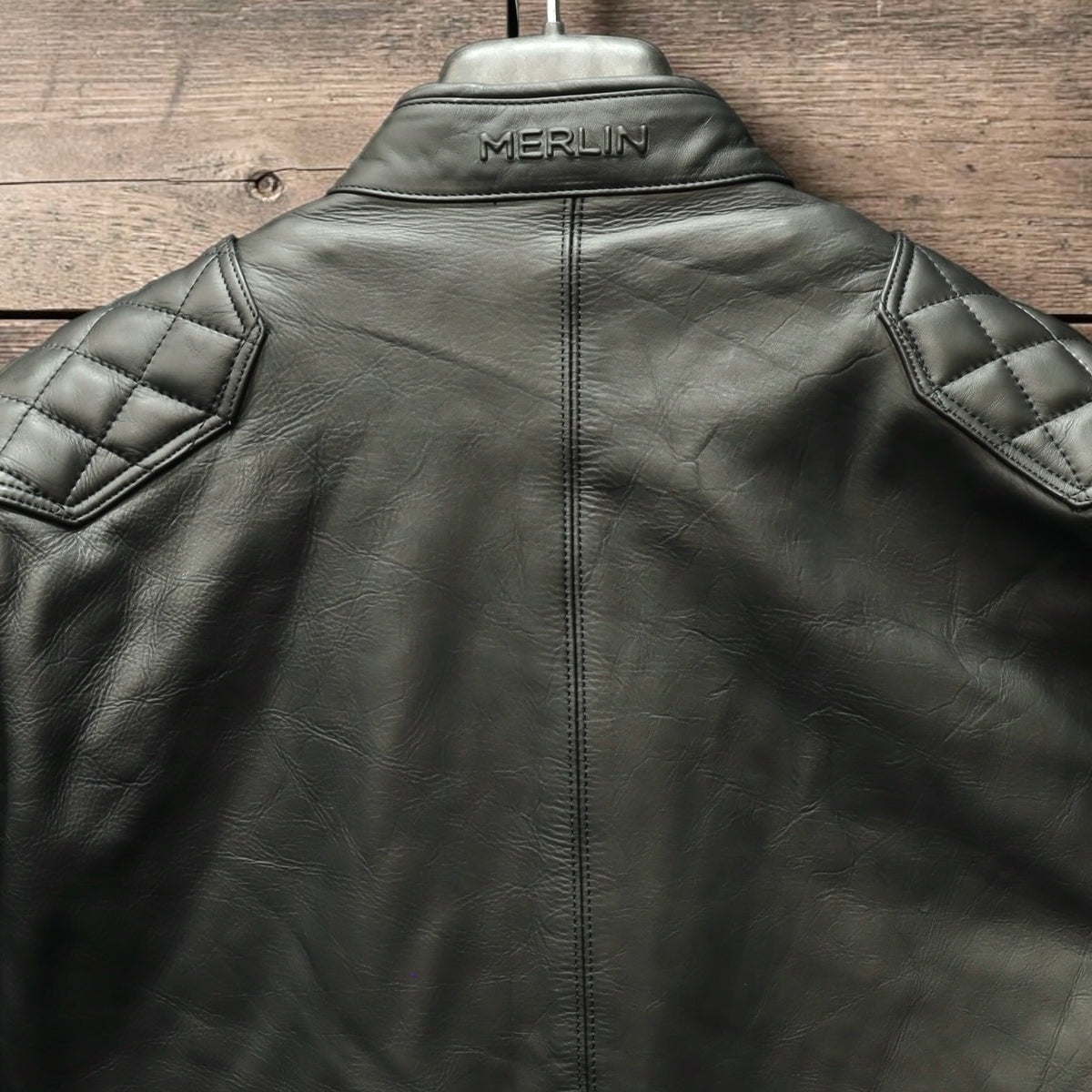 MERLIN マーリン レザージャケット "CHESTER CAFE D3O LEATHER JACKET" 【ブラック】ワックス加工牛革
