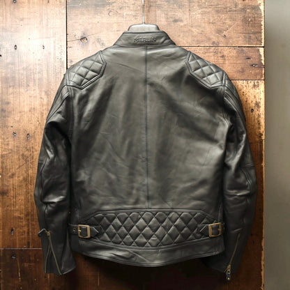 MERLIN マーリン レザージャケット "CHESTER CAFE D3O LEATHER JACKET" 【ブラック】ワックス加工牛革