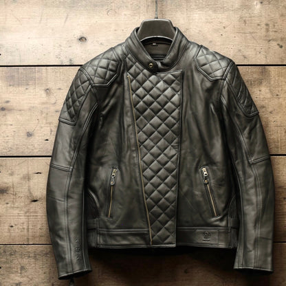 MERLIN マーリン レザージャケット "CHESTER CAFE D3O LEATHER JACKET" 【ブラック】ワックス加工牛革