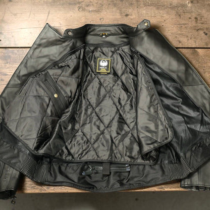 MERLIN マーリン レザージャケット "CHESTER CAFE D3O LEATHER JACKET" 【ブラック】ワックス加工牛革