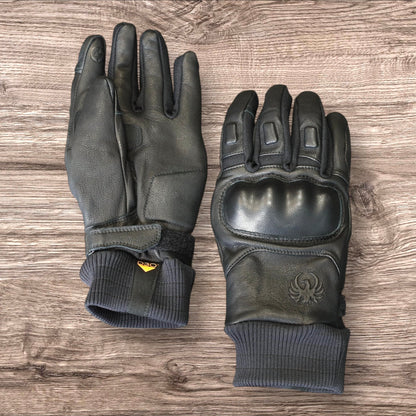 秋冬向け 防水レザーグローブ "Nelson D3O Hydro Glove" 【ブラック】