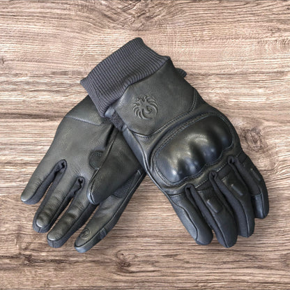 秋冬向け 防水レザーグローブ "Nelson D3O Hydro Glove" 【ブラック】