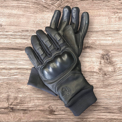 秋冬向け 防水レザーグローブ "Nelson D3O Hydro Glove" 【ブラック】