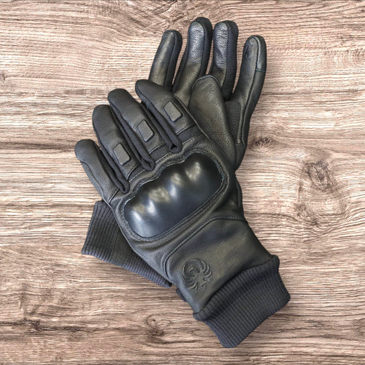 秋冬向け 防水レザーグローブ "Nelson D3O Hydro Glove" 【ブラック】