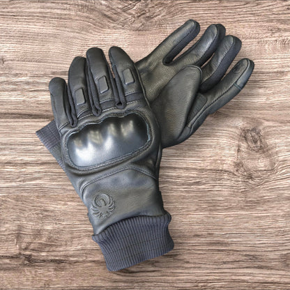 秋冬向け 防水レザーグローブ "Nelson D3O Hydro Glove" 【ブラック】