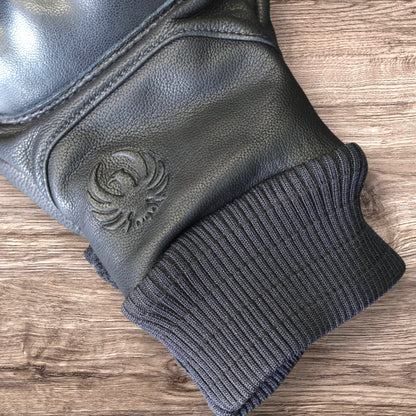 秋冬向け 防水レザーグローブ "Nelson D3O Hydro Glove" 【ブラック】