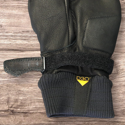 秋冬向け 防水レザーグローブ "Nelson D3O Hydro Glove" 【ブラック】