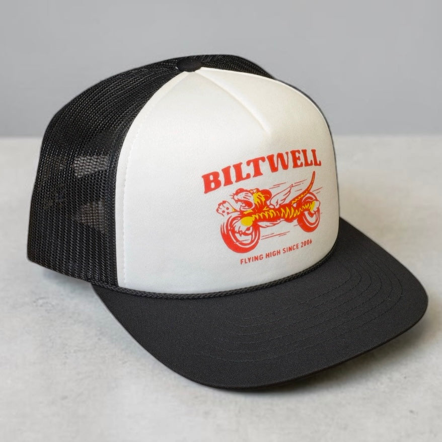 Biltwell ビルトウェル メッシュキャップ "Tiger Trucker Hat" 【ブラック/ホワイト】
