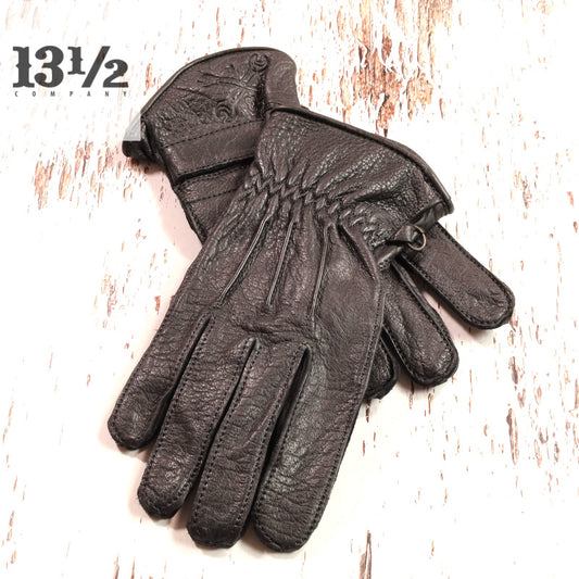 13 1/2（サーティー アンド ア ハーフ） レザーグローブ "Lowlander gloves"  【ブラック】