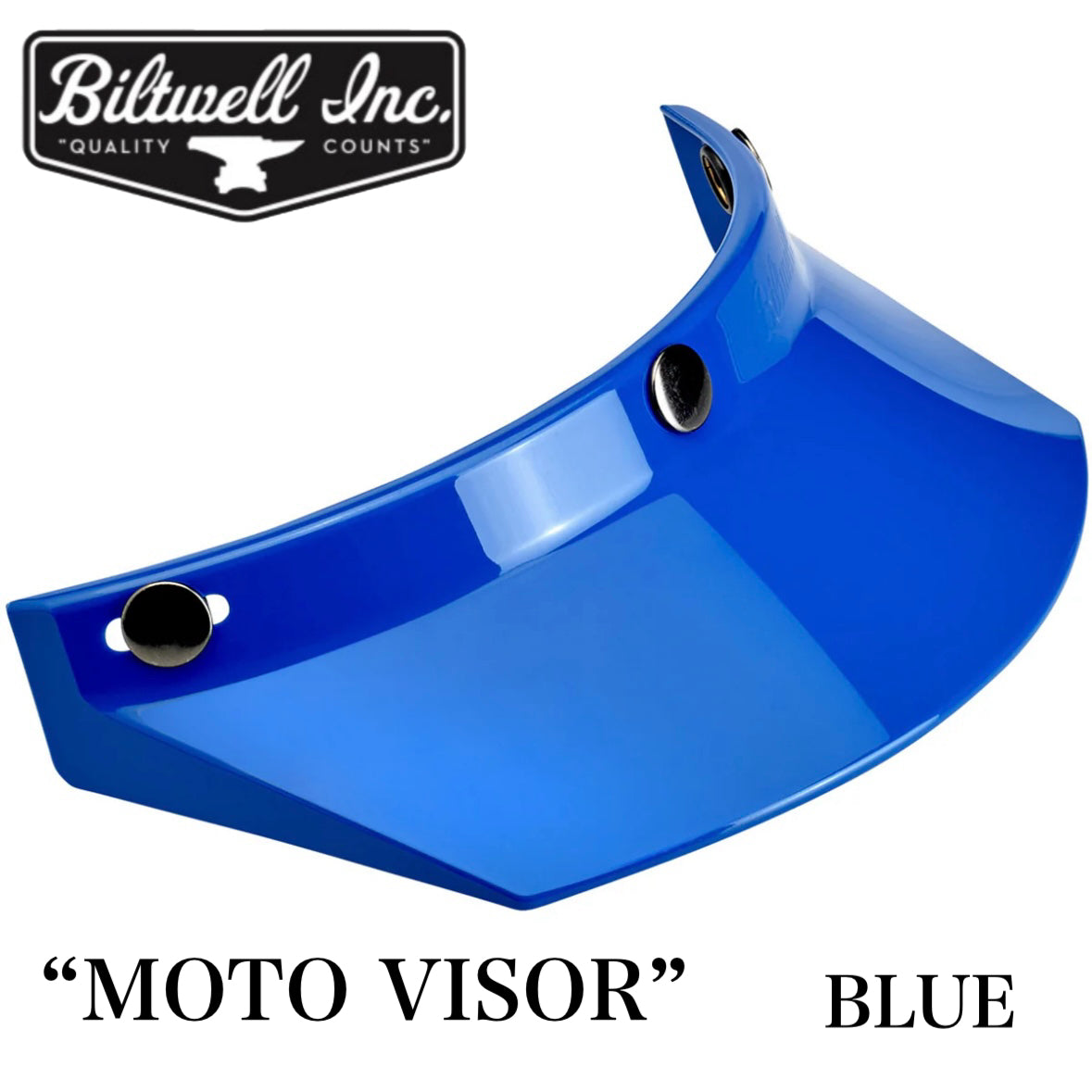 Biltwell （ビルトウェル）"MOTO VISOR" ヘルメット用 バイザー【ブルー】