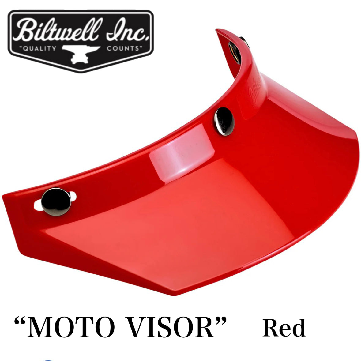 Biltwell （ビルトウェル）"MOTO VISOR" ヘルメット用 バイザー 【レッド】