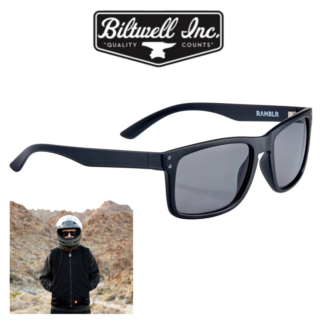 Biltwell ビルトウェル サングラス 【グレースモーク】"RAMBLR Sunglasses - Grey Smoke"