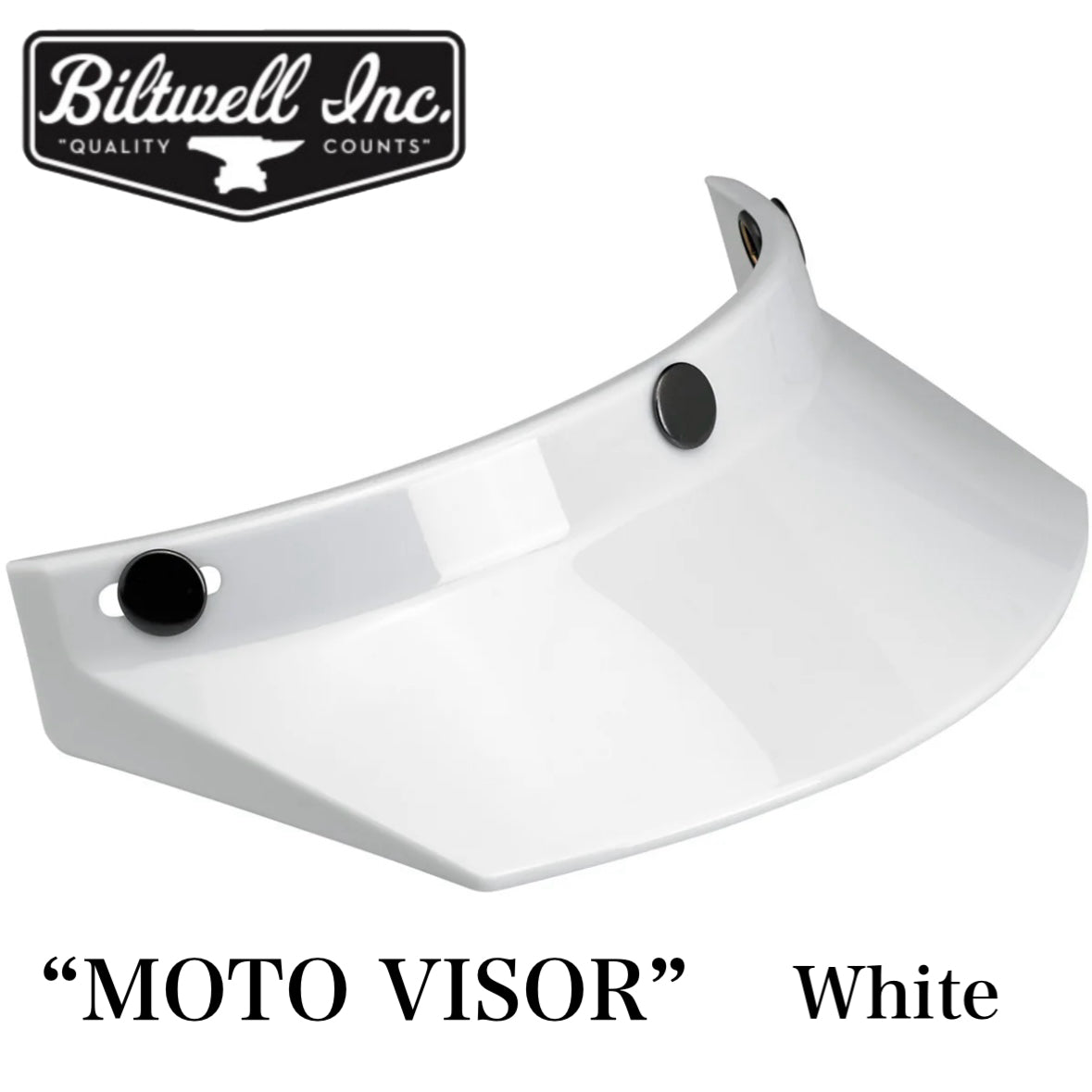 Biltwell （ビルトウェル）"MOTO VISOR" ヘルメット用 バイザー 【ホワイト】