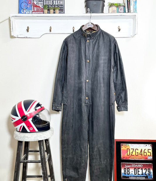 ヴィンテージ 60s Belstaff ベルスタッフ サミーミラー ワックスコットン オールインワン ツナギ ブラック/XXL相当 洗濯・リプルーフ済